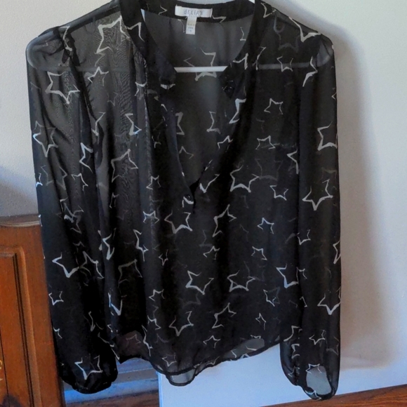 dELiA*s Tops - Sheer black shirt with stars